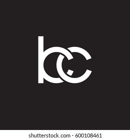 Initial letters kc, round linked overlapping chain shape lowercase logo modern design white black background