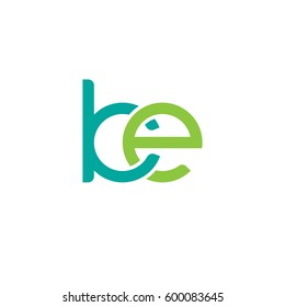 Initial letters ke, round linked overlapping chain shape lowercase logo modern design modern green