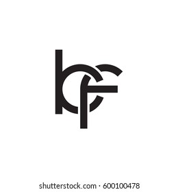 Initial letters kf, round linked overlapping chain shape lowercase logo modern design monogram black