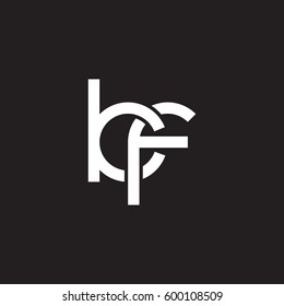 Initial letters kf, round linked overlapping chain shape lowercase logo modern design white black background