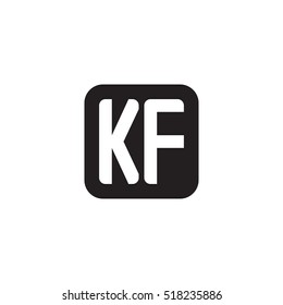 Initial letters KF rounded square shape monogram black simple logo