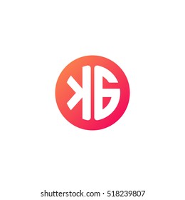 Initial letters KG circle shape red orange simple logo