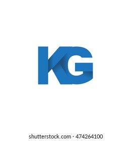 Initial letters KG overlapping fold logo blue