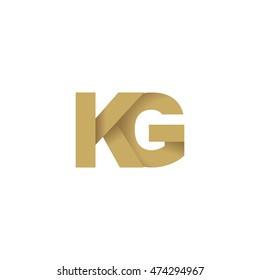 Initial letters KG overlapping fold logo brown gold