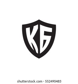 Initial letters KG shield shape black monogram logo