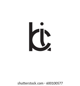 Initial letters ki, round linked overlapping chain shape lowercase logo modern design monogram black
