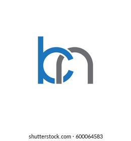 Initial letters kn, round linked overlapping chain shape lowercase logo modern design blue gray