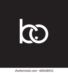 Initial letters ko, round linked overlapping chain shape lowercase logo modern design white black background