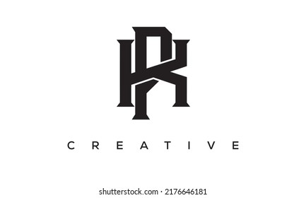 Initial letters KP, PK Monogram logo design with Creative Style alphabet symbol. KP, PK Spiral letters Universal elegant vector emblem, logotype. Graphic alphabet symbol for corporate identity