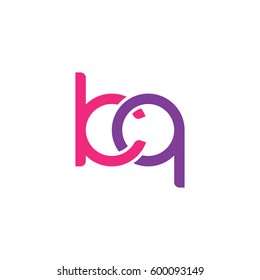 Initial letters kq, round linked overlapping chain shape lowercase logo modern design pink purple