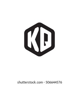 Initial letters KQ rounded hexagon shape monogram black simple modern logo