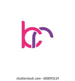 Initial letters kr, round linked overlapping chain shape lowercase logo modern design pink purple
