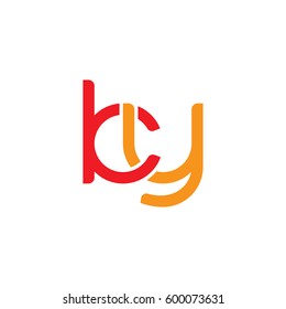 Initial letters ky, round linked overlapping chain shape lowercase logo modern design red orange