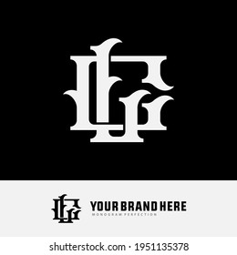 Initial letters L, C, LC or CL overlapping, interlock, monogram logo, white color on black background