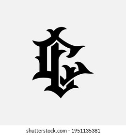 Initial letters L, C, LC or CL overlapping, interlock, monogram logo, black color on white background