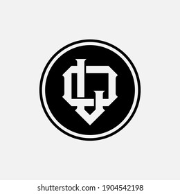 Initial letters L, O, LO or OL overlapping, interlock, monogram logo, white and black color on white background