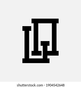 Initial letters L, O, LO or OL overlapping, interlock, monogram logo, black color on white background