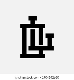 Initial letters L, O, LO or OL overlapping, interlock, monogram logo, black color on white background