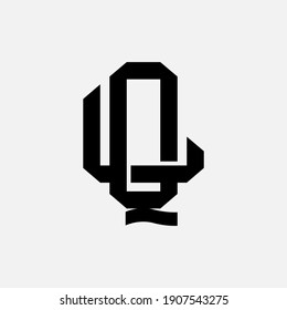 Initial letters L, Q, LQ or QL overlapping, interlock, monogram logo, black color on white background