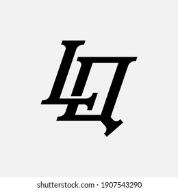 Initial letters L, Q, LQ or QL overlapping, interlock, monogram logo, black color on white background