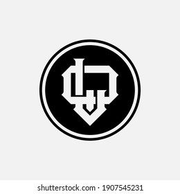 Initial letters L, Q, LQ or QL overlapping, interlock, monogram logo, white and black color on white background