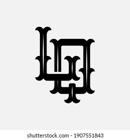 Initial letters L, Q, LQ or QL overlapping, interlock, monogram logo, black color on white background