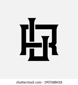 Überlappende Anfangsbuchstaben L, R, LR oder RL, Verriegelung, Monogramm-Logo, schwarze Farbe auf weißem Hintergrund