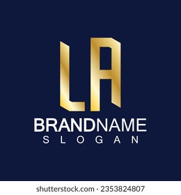 Initial Letters LA Logo Design Vector Template.