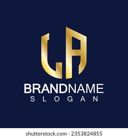 Initial Letters LA Logo Design Vector Template.