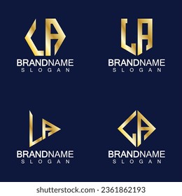 Plantilla de vectores de diseño del logotipo de las letras iniciales LA.