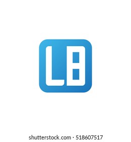 Initial letters LB rounded square shape blue simple logo