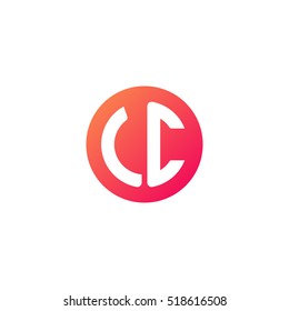 Initial letters LC circle shape red orange simple logo