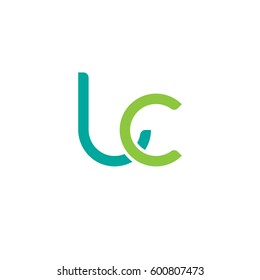 Initial letters lc, round linked overlapping lowercase logo modern design modern green
