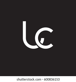 Initial letters lc, round linked overlapping lowercase logo modern design white black background