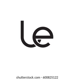 Initial letters le, round linked overlapping lowercase logo modern design monogram black