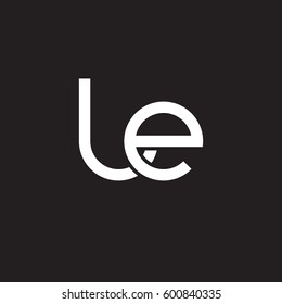 Initial letters le, round linked overlapping lowercase logo modern design white black background