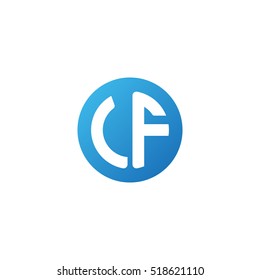 Initial letters LF circle shape blue simple logo