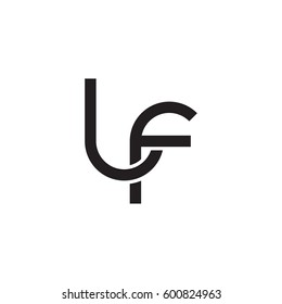 Initial letters lf, round linked overlapping lowercase logo modern design monogram black