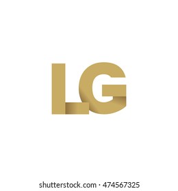 Initial letters LG overlapping fold logo brown gold