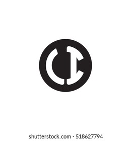 Initial letters LI circle shape monogram black simple logo