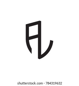 Initial letters line shield shape logo