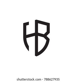 Initial letters line shield shape logo