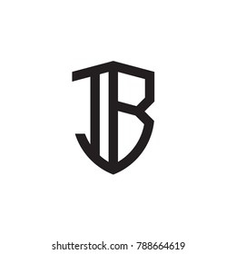 Initial letters line shield shape logo