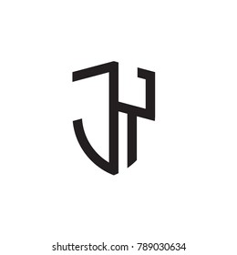 Initial letters line shield shape logo