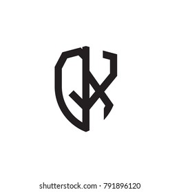 Initial letters line shield shape logo