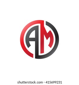 AM initial letters linked circle company logo red black