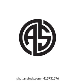 AS initial letters linked circle monogram logo
