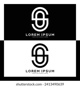 SO initial letters linked elegant logo. letter S and O pattern design monogram