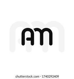 Initial letters AM linked monogram logo vector. Business logo monogram with two overlap letters inside circle isolated on white background.