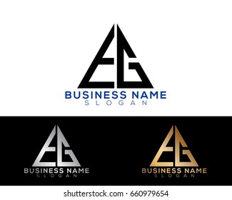 EG initial letters linked triangle shape logo



